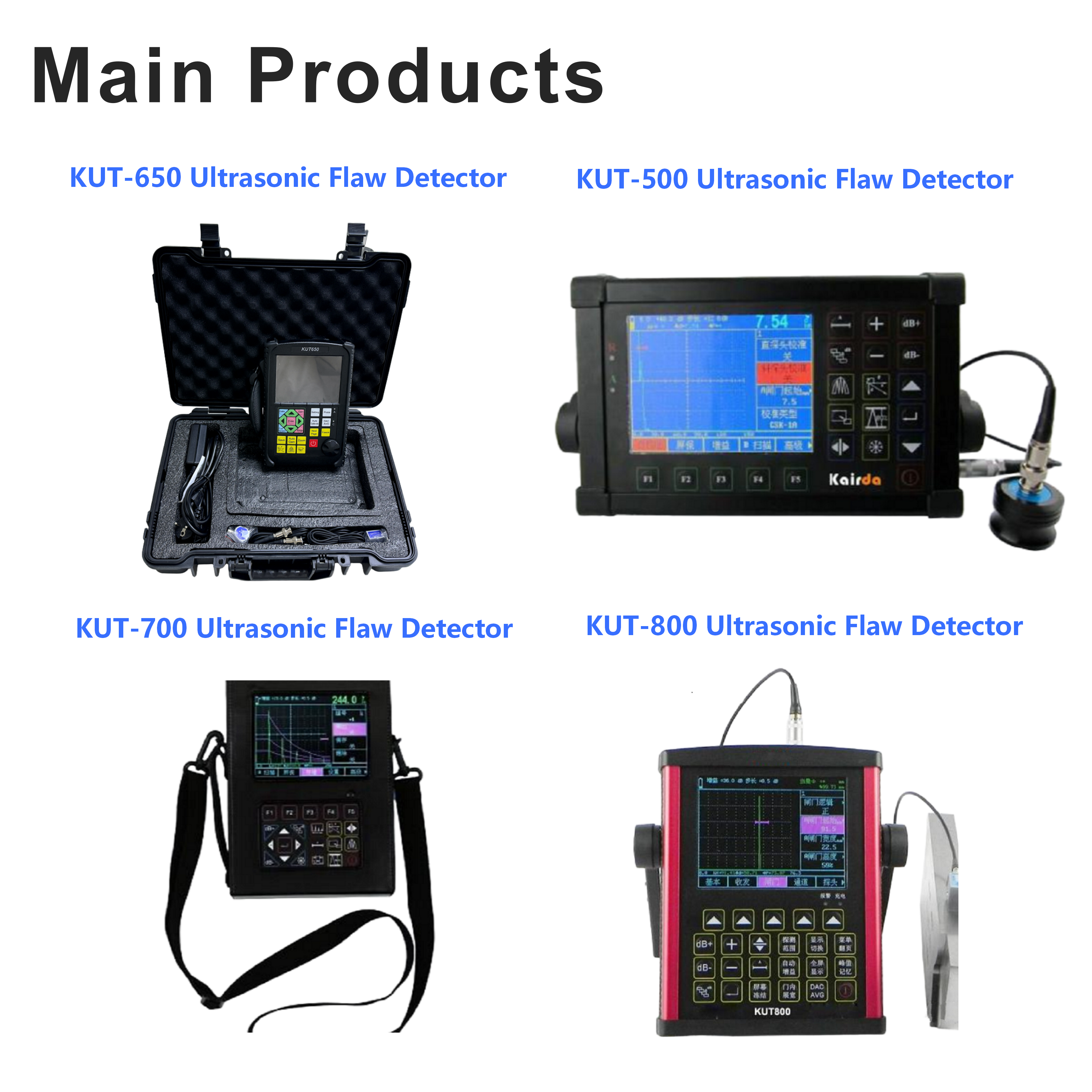 KUT-681 Digital Portable Ultrasonic Flaw Detector IP65/IP67 NDT Defect Tester for Weld Crack Thickness Detection