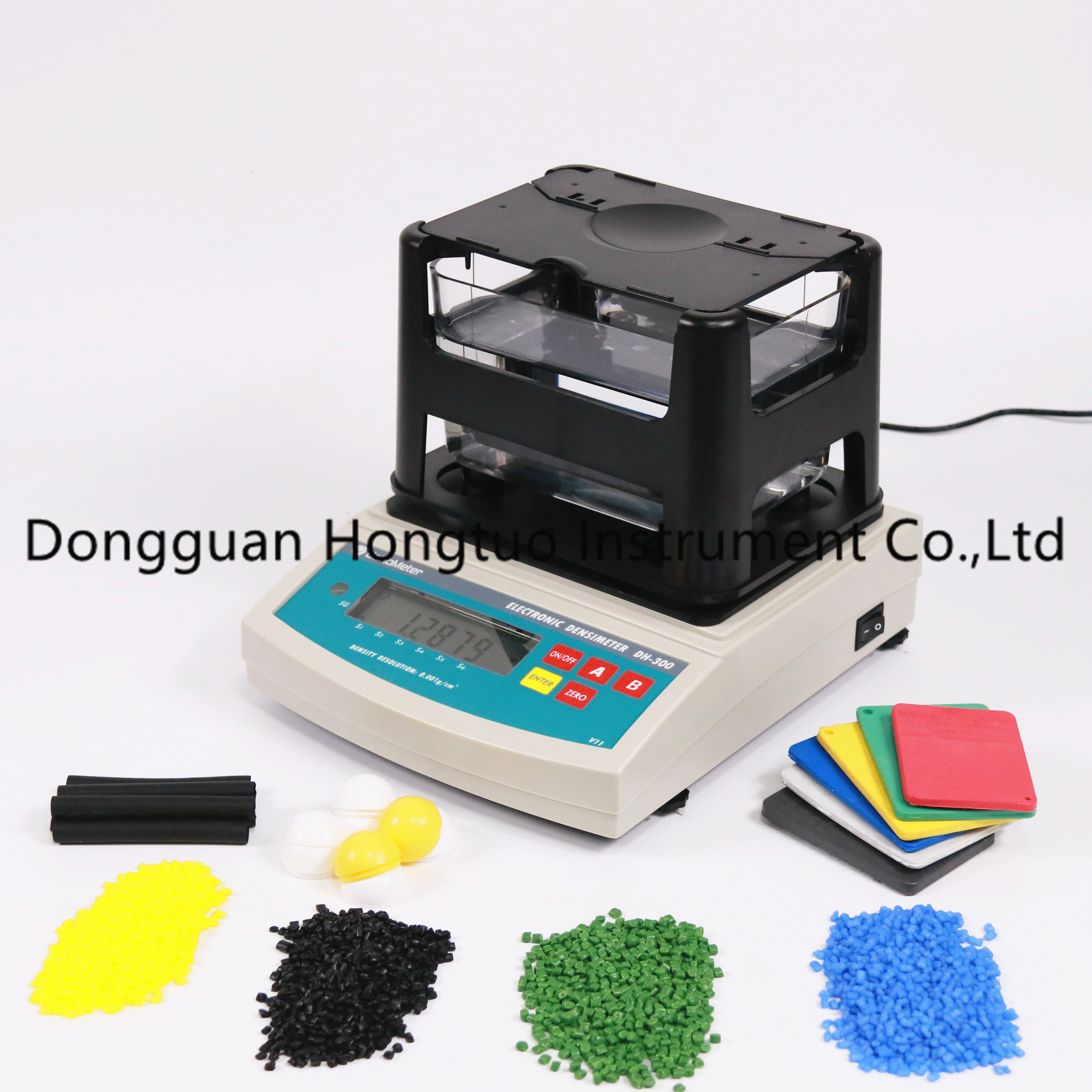 DH-300 No-polluted Digital Display Solids Density Meter, Densitometer for Polymer Solids such as Plastic and Rubber 