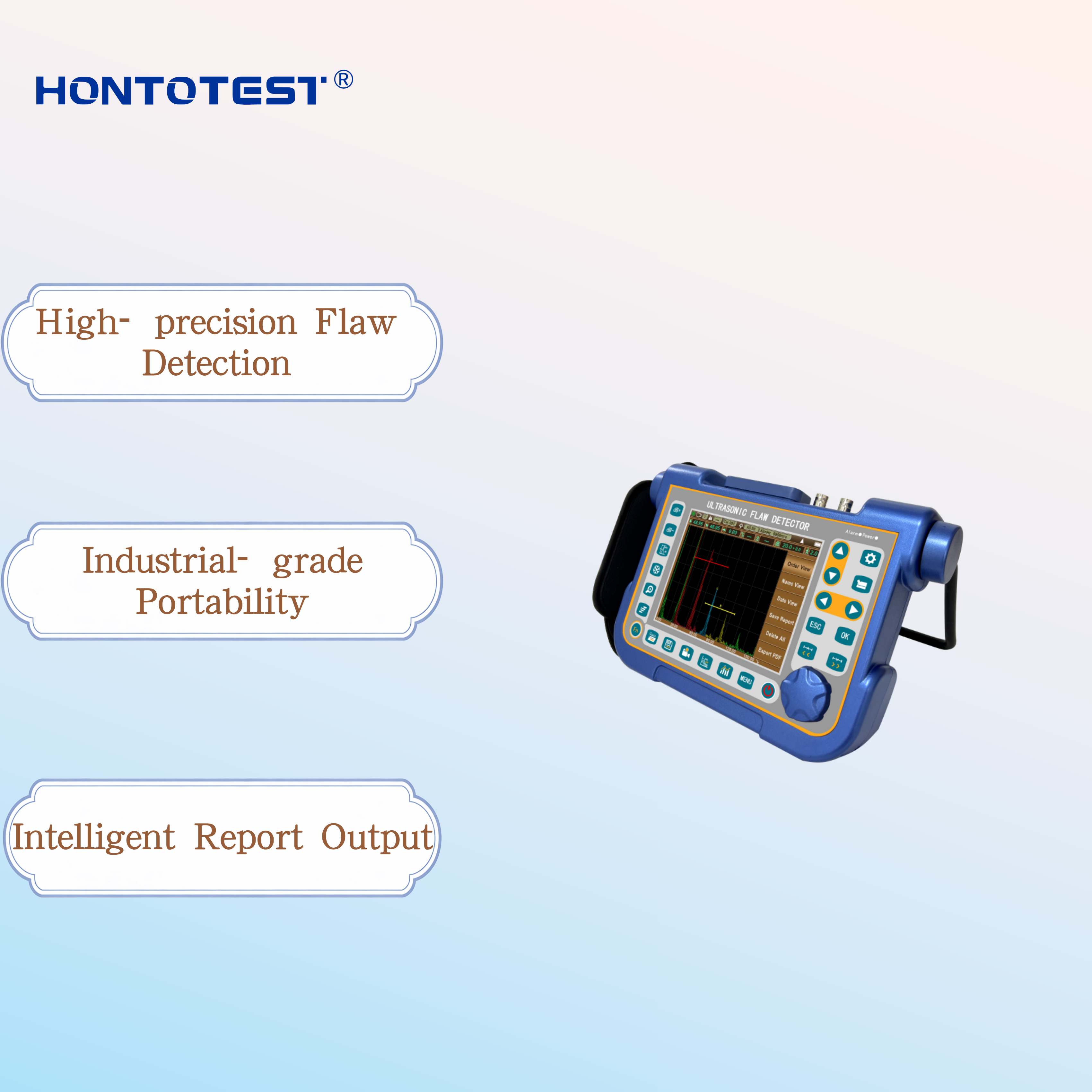 KUT-681 Ultrasonic Flaw Detector, Auto-Calibration for Weld Crack Defect & Thickness Testing for Workpiece & Composite Material